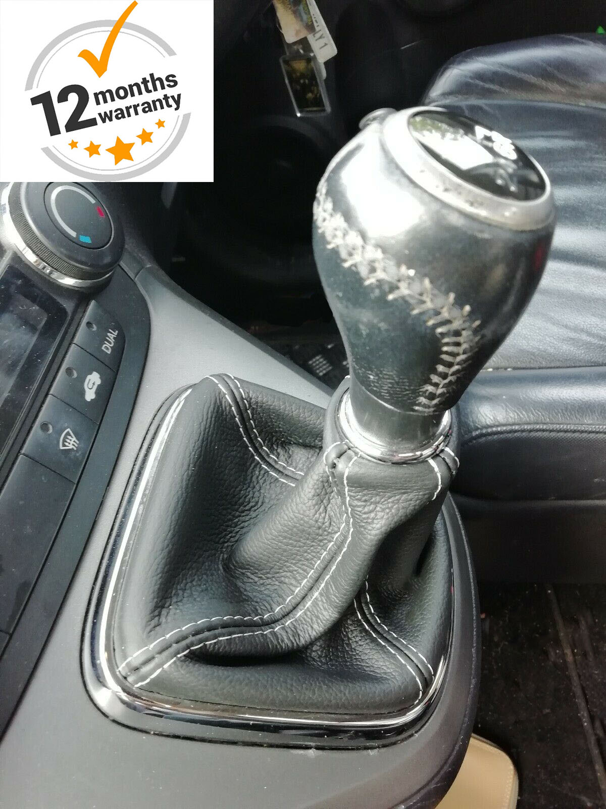 Para HONDA CIVIC 1991-1995 Cuero Italiano Real Cubierta Polaina gear
