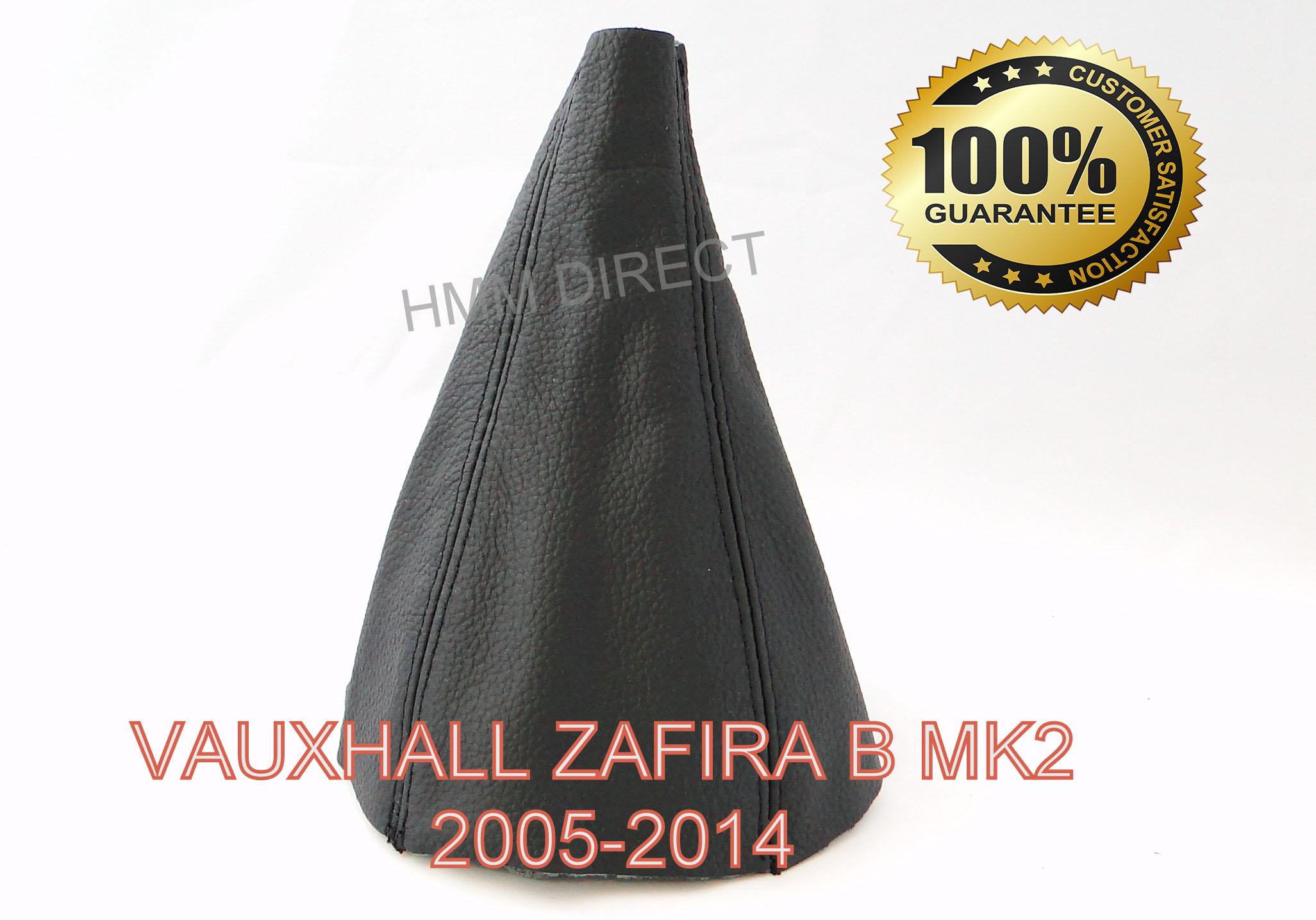 VAUXHALL ZAFIRA B MK2 2005-2014 GENUINE LEATHER GEAR GAITER-White Stitch